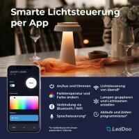 LedDoo SmartLumin Solar LED Tischleuchte ROME  Steuerbar per App „Smart Garden“ über Bluetooth