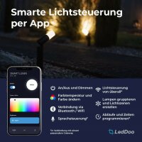 LedDoo SmartLumin Solar LED Bodenleuchte DuoGlow GL-1 Steuerbar per App „Smart Garden“ über Bluetooth