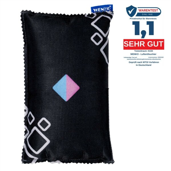 WENKO Auto-Entfeuchter mit Indikator 2×500 g – Granulatbeutel, kein Behälter, für trockene Fahrzeug-Innenräume